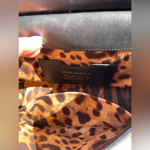 DOLCE & GABBANA Sicily Leopard Roses Pony-hair Bag  W Sequin Embroidery - Picture 9 of 15